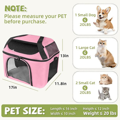Premium Cat Carrier for Pets Up to 20 Lbs, Cat Travel Bag Soft-Sided Backpack - Image 2