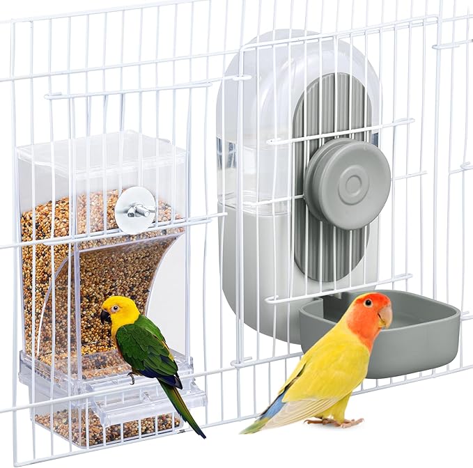 No Mess Bird Feeder & Water Dispenser Set by lemtrflo