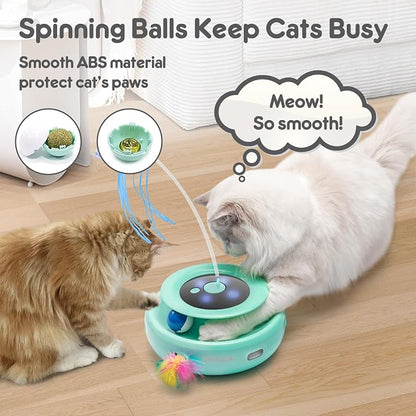 ORSDA Cat Toy, 3-in-1 Automatic Interactive Electronic Moving Ambush Feather - Image 6