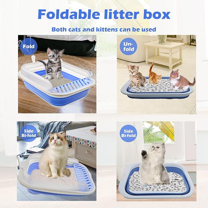 kathson Collapsible Kitten Litter Box, Foldable Anti-Splashing Small Kitty - Image 7