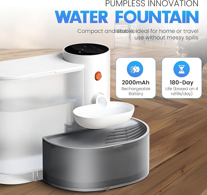 Smart Wireless Cat Water Fountain, 3L Automatic Pet Water Dispenser - Image 2