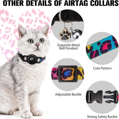 BINGPET AirTag Cat Collar with Bells, Upgraded Safety Elastic Cat Collar with - Image 6