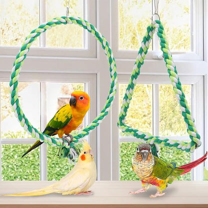 Wontee Bird Swing Bird Rope Perch Parrot Climbing Stand - Image 2