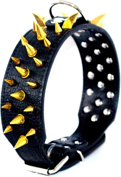 Serijoars Spiked Studded Dog Collar, PU Leather Dog Collar, Adjustable Pet - Image 3