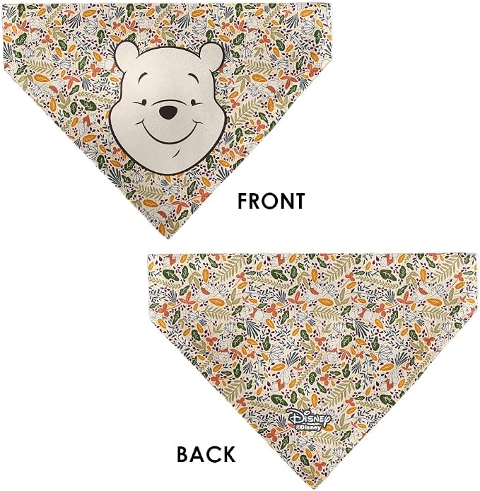 Disney Pet Bandana Winnie The Pooh Smiling Face Foliage Collage Multi Color - Image 3