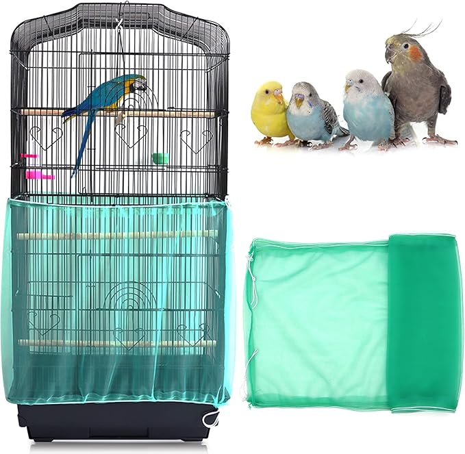 Daoeny Universal Bird Cage Cover, Adjustable Seed Feather Catcher, Soft Airy by Daoeny