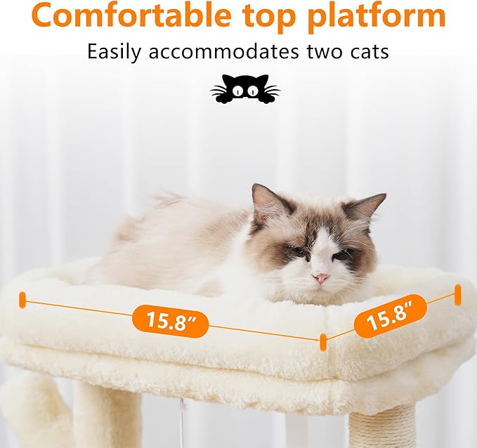 Heybly Cat Tree, 39.4 Inches Tower Condo - Image 3