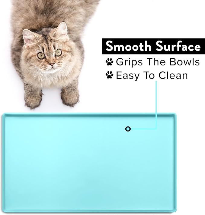 CatGuru Cat Food Mat, Small & Large Pet Feedingd Mat, 100% Waterproof Cat Mats - Image 5