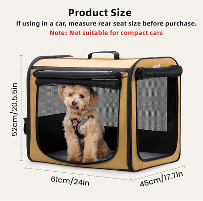 Dog Car Carrier Light Weight 24×17.7×20.5 in, Dog Carrier Easy to Assemble - Image 2