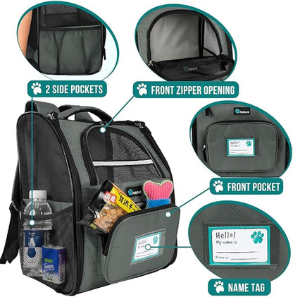 PetAmi Dog Backpack Carrier for Small Large Cat, Ventilated Pet Hiking Backpack - Image 3