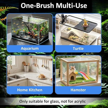 Fish Tank Cleaner with Five Sided Sponge Brush and Long Handle Aquarium - Image 7