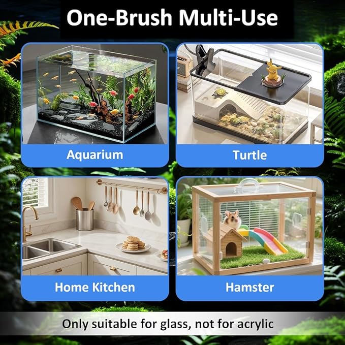 Fish Tank Cleaner with Five Sided Sponge Brush and Long Handle Aquarium - Image 7