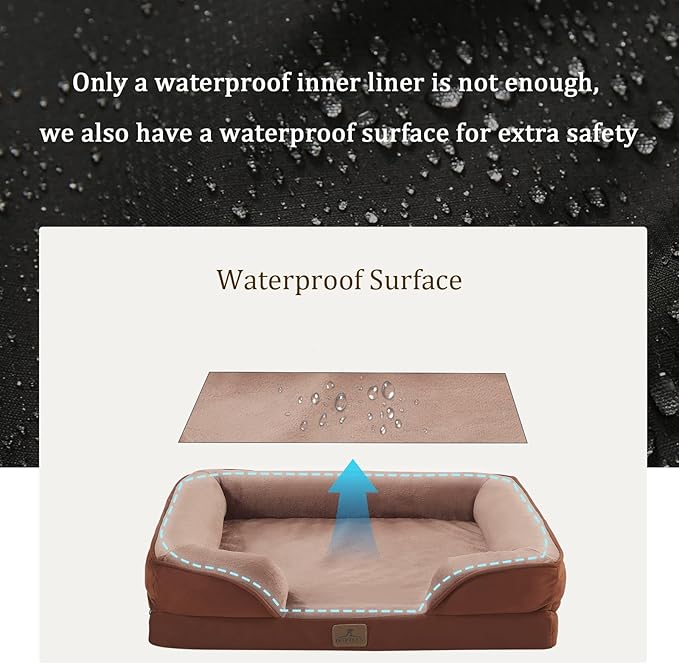 Bedfolks Orthopedic Dog Bed, Big Waterproof Dog Sofa Bed - Image 3