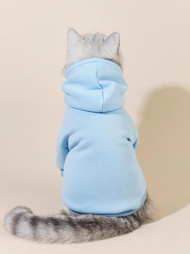 QWINEE Basic Dog Hoodie Sweatshirt Puppy Sweater Warm Cat Costumes Pet Clothes - Image 2