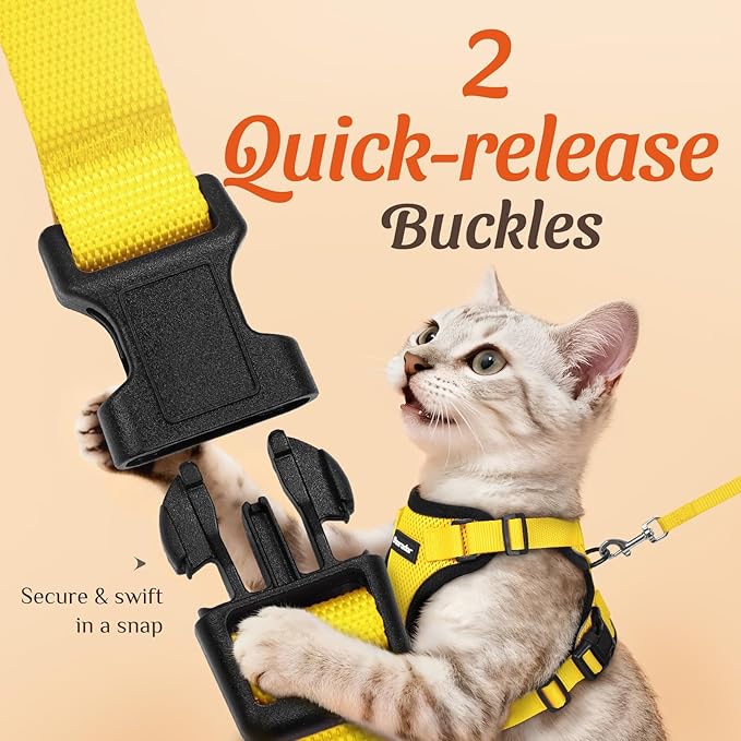 Dooradar Cat Harness and Leash Set, Escape Proof Safe Adjustable Kitten Vest - Image 4