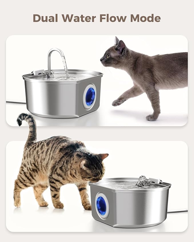 Cat Water Fountain Stainless Steel: 108oz/3.2L Cat Fountain - Image 6