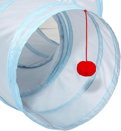 Tempcore Pet Cat Tunnel Collapsible Toy, 3-Way Kitty Tunnel - Image 6