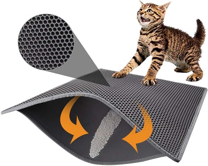 Pieviev Cat Litter Mat Double Layer Waterproof Urine Proof Trapping Mat 1 Pack) by Pieviev