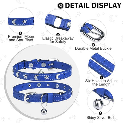 Leather Cat Collars for Boy Girl Cats - Image 2