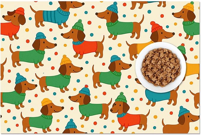 Cute Dachshund Dogs Pet Food Mat Spill-Proof Pet Feeding Mat - Image 8