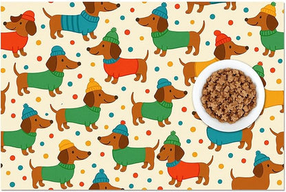 Cute Dachshund Dogs Pet Food Mat Spill-Proof Pet Feeding Mat - Image 8