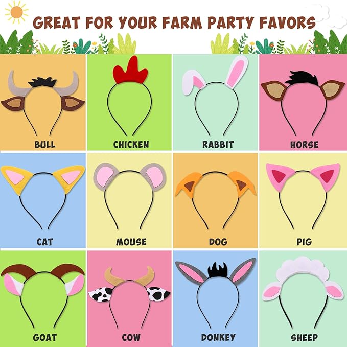CiyvoLyeen Puppy Dog, Farm Animals Ear Headbands, - Image 3