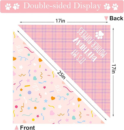 Happy Birthday Dog Bandanas, Double Sided Adjustable Birthday Party Pet - Image 4