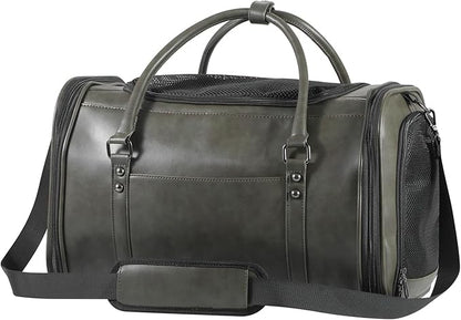 Stylish Leather Pet Carrier for Small Dogs and Cats Up to 15 lbs, Airline by WelcomeToJohomviin