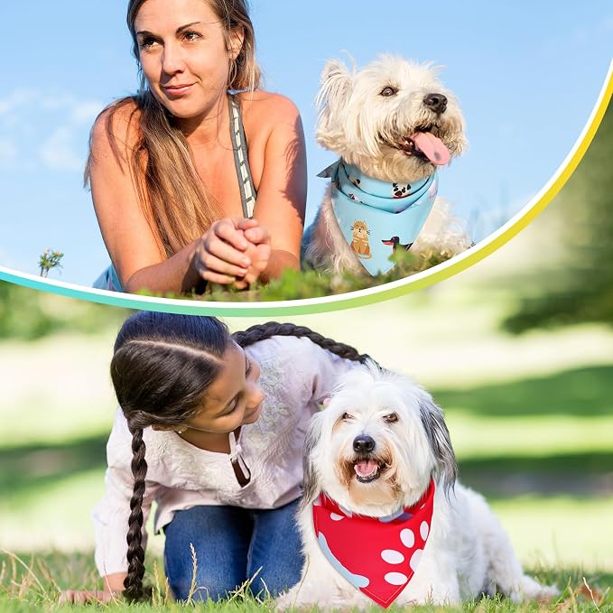 100 Pcs Paw Dog Bandanas Bulk Pet Bibs Colorful Triangle Scarf Paw Pattern Pet - Image 6