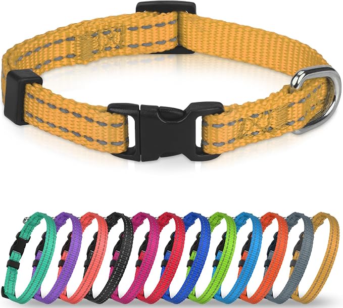 Joytale Small Dog Collar, Reflective and Adjustable Nylon Collar by Joytale