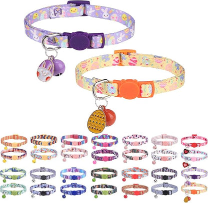 Breakaway Cat Collars for Girl Boy Cats, Spring Summer All Weather Cat Collar by DILLYBUD