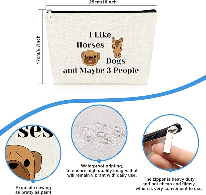 Dog Horse Lover Gifts Makeup Bag Dog and Horse Gifts - Image 2