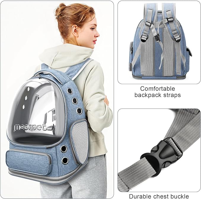 Cat Backpack Carrier, Breathable Cat Bubble Backpack Large Space Cat Carrier - Image 4
