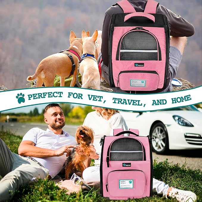 PetAmi Dog Backpack Carrier for Small Large Cat, Ventilated Pet Hiking Backpack - Image 7