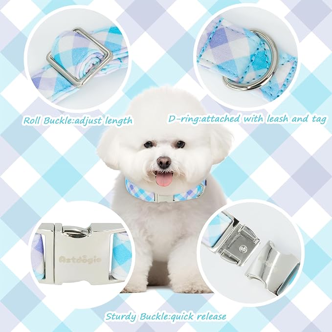 Cotton Collar for Dog，Soft Adjustable Dog Collars for Medium Dogs, Cute Dog - Image 4