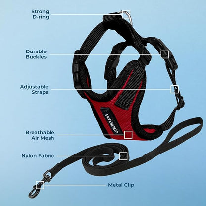 Voyager Escape-Proof Step-in Lock Cat Harness & 5ft Neoprene-Handle Leash Set - Image 3