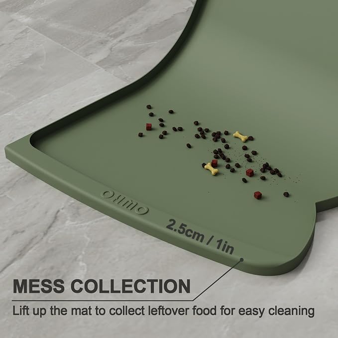 OHMO Dog Food Mat w/Residue Collection Pocket Silicone Pet Feeding Mat - Image 3
