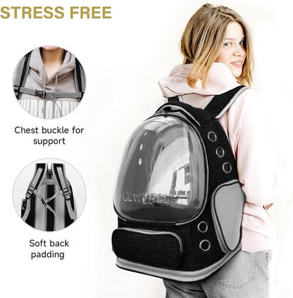 Cat Backpack Carrier, Breathable Cat Carrier Large Space Bubble Pet Backpack - Image 5