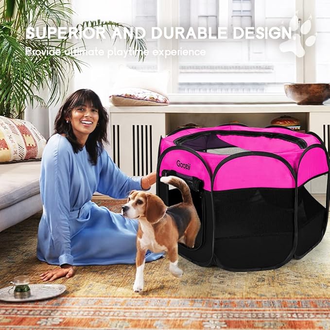 Portable Dog Playpen for Small Dogs Indoor Outdoor, Foldable Pet Puppy Playpens - Image 3
