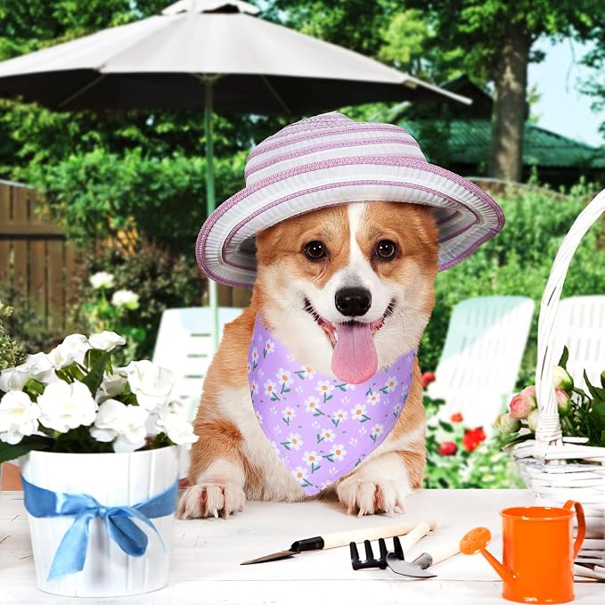 Eccliy 30 Pack Flower Dog Bandanas Bulk Summer Soft Triangle Dog Scarfs - Image 3