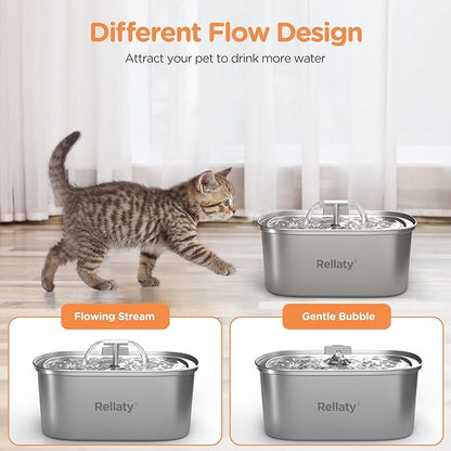 Cat Water Fountain Stainless Steel: 3.2L/108oz Pet Fountain Water Bowl Dog - Image 6
