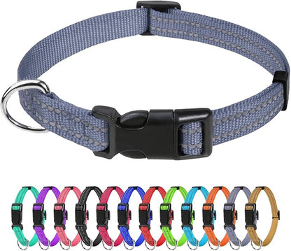 TagME Reflective Nylon Dog Collars, Adjustable Classic Pet Collar by TagME