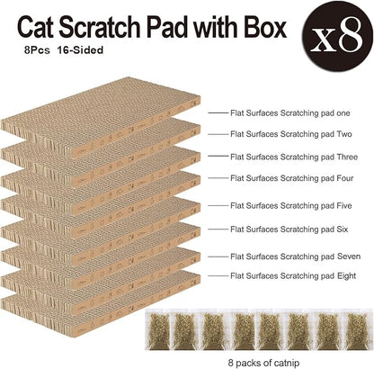 8 Packs in 1 Cat Scratch Pad, Cat Scratcher Cardboard, Reversible, Durable - Image 2