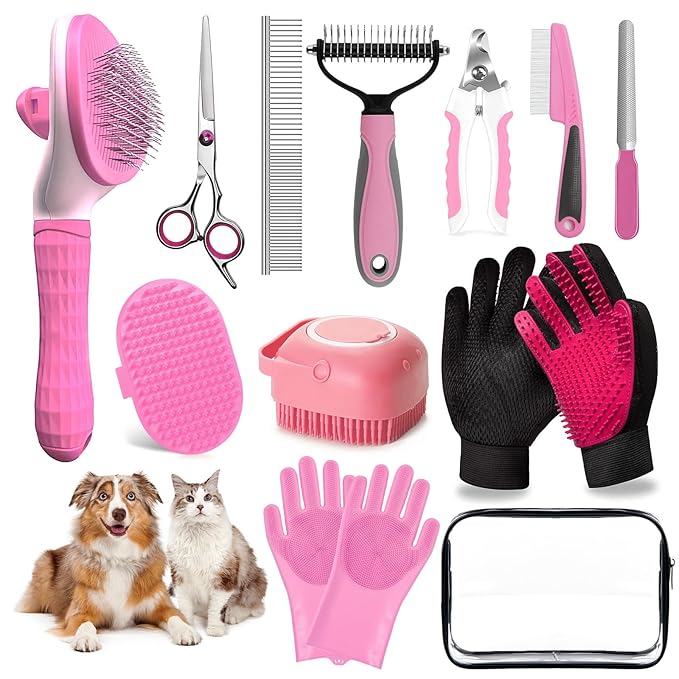 Dog Brush for Shedding 13pcs Bath Grooming Kit by 2TRUL