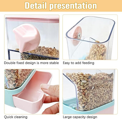 BNOSDM Automatic Bird Feeder Water Dispenser Set No Mess Bird Cage Feeders - Image 4