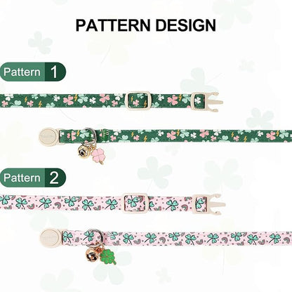 Lionet Paws 2pcs Pack St. Patrick Cotton Cat Collar, Breakaway Buckle - Image 2