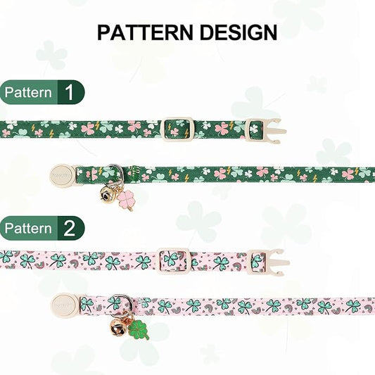Lionet Paws 2pcs Pack St. Patrick Cotton Cat Collar, Breakaway Buckle - Image 2
