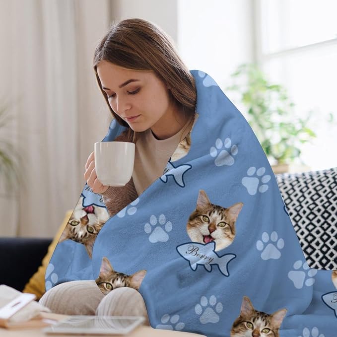 Personalized Paw Print Dog Blanket - Image 4