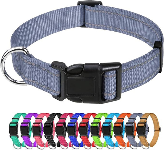 TagME Reflective Nylon Dog Collars, Adjustable Classic Pet Collar by TagME