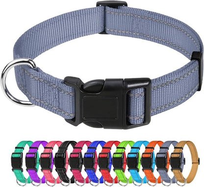 TagME Reflective Nylon Dog Collars, Adjustable Classic Pet Collar by TagME